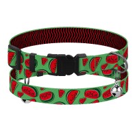 Ошейник для Кошек BronzeDog Urban Fruits Нейлоновый с Пластиковой Пряжкой и Колокольчиком Арбуз
