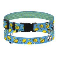 Ошейник для Кошек BronzeDog Urban Fruits Нейлоновый с Пластиковой Пряжкой и Колокольчиком Лимоны