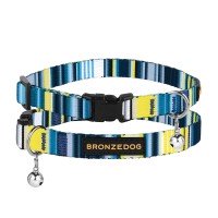 Нашийник для Котів BronzeDog Urban West Нейлоновий з Пластиковою Пряжкою і Дзвоником Синій