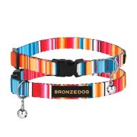 Нашийник для Котів BronzeDog Urban West Нейлоновий з Пластиковою Пряжкою і Дзвоником Червоний