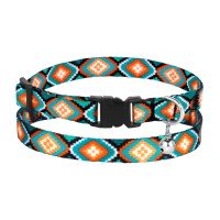 Нашийник для Котів BronzeDog Urban Нейлоновий з Пластиковою Пряжкою і Дзвоником Ромби