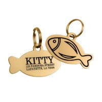Адресник для Котов BronzeDog Позолота Тип 5