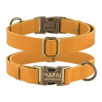 Нашийник для Собак Шкіряний BronzeDog Antiq Голд