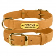 Ошейник для Собак Кожаный BronzeDog Crazy Голд