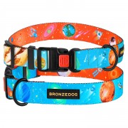 Ошейник для Собак BronzeDog Urban Cosmos Нейлоновый c Пластиковой Пряжкой Голубой