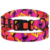 Нашийник для Собак BronzeDog Urban Camo Нейлоновий c Пластиковою Пряжкою Рожевий