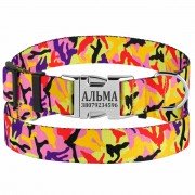 Нашийник для Собак BronzeDog Urban Camo Нейлоновий з Металевою Пряжкою Помаранчевий