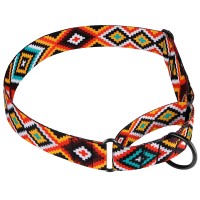 Ошейник для Собак Мартингейл BronzeDog Urban Гуцульский Нейлоновый c Металлической Фурнитурой Оранжевый