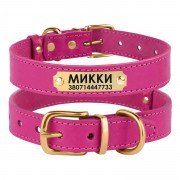 Нашийник для Собак Шкіряний Barksi Classic з Литий латунний фурнітура Рожевий