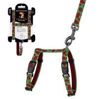 Шлея с Поводком для Котов и Мелких Собак BronzeDog Urban Fruits Арбуз