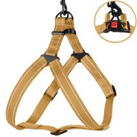 Шлея для Собак BronzeDog Active Нейлоновая со Светоотражением Золотистая