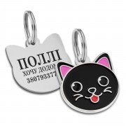 Емальований Адреснік BronzeDog Котик Чорний