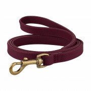 Поводок для Собак Кожаный BronzeDog Antiq Бордовый