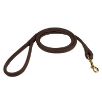 Поводок для Собак Круглый Кожаный Bronzedog Crazy Темно-Коричневый
