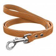 Повідець для Собак Шкіряний BronzeDog Classic з Тисненням Гірчичний