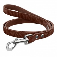 Поводок для Собак Кожаный BronzeDog Classic с Тиснением Коричневый