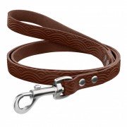 Повідець для Собак Шкіряний BronzeDog Classic з Тисненням Коричневий
