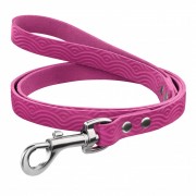 Поводок для Собак Кожаный BronzeDog Classic с Тиснением Розовый