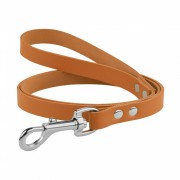 Поводок для Собак Кожаный BronzeDog Classic с Хромированной Фурнитурой Горчичный