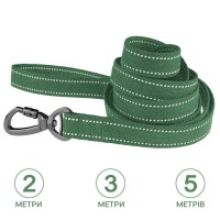 Брезентовый Поводок для Собак Рефлекторный с Металлическим Карабином на Замке Barksi Армейский