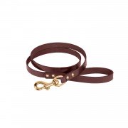 Поводок для Собак Шкіряний BronzeDog Premium з Литий латунний фурнітура Коричневий