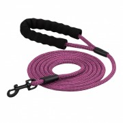 Поводок для Собак Bronzedog Active из Альпинистского Шнура с Мягкой Ручкой Черно - Розовый 3 м