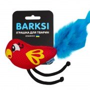 Іграшка для Котів Barksi Дентал з Дзвіночком та Пір'ям Папуга Червоний 11 х 8 см