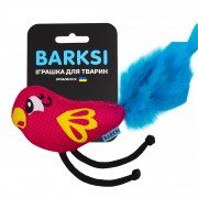 Іграшка для Котів Barksi Дентал з Дзвіночком та Пір'ям Папуга Рожевий 11 х 8 см