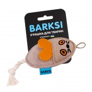 Игрушка для Котов Barksi Мышка с Канатом Бежевая 9 х 6,5 см