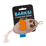 Іграшка для Котів Barksi Мишка з Канатом Бежева 9 х 6,5 см