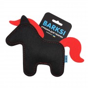Игрушка для Собак из Фетра с Пищалкой Barksi Черно-Красная "Коник"
