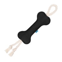 Игрушка для Собак Косточка из Фетра с Канатом Barksi Черная