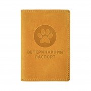 Обкладинка для Ветеринарного Паспорта з Натуральної Шкіри Barksi Жовта