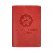 Обкладинка для Ветеринарного Паспорта з Натуральної Шкіри Barksi Червона