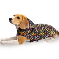 Дождевик для Собак с Капюшоном на Липучке Barksi Textile Принтованный "Гравитация"