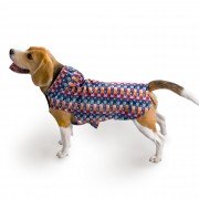 Дощовик для Собак з Капюшоном на Липучці Barksi Textile Принтований "Печворк"